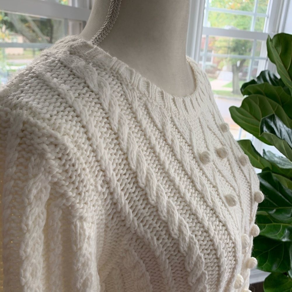 ‎Aeropostale Pom Pom Sweater Ivory Size XL